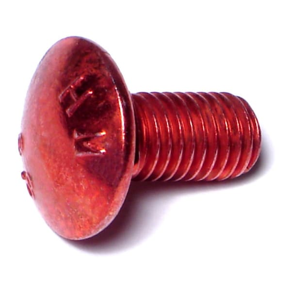 Midwest Fastener Carriage Bolt, Square Neck, 1.5mm (Coarse), 20 mm L, Steel, Red Rinsed Zinc, 12 PK 31201 - main